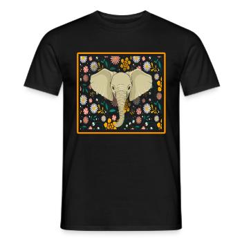 Cadeau d’éléphant pour Proboscis Africa Wilderness Zoo - T-shirt homme - noir - Devant - AI Model Male 178 light (178cm)