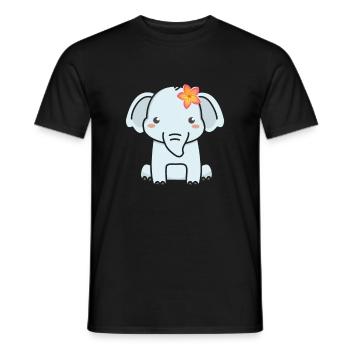 Elephant Tshirt pour Elephant Elephant Kids Zoo - T-shirt homme - noir - Devant - AI Model Male 178 light (178cm)