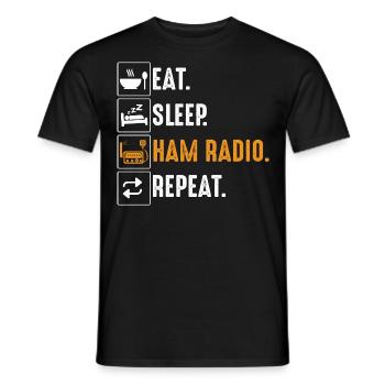 Funkamateur - Contest KLeidung - Männer T-Shirt - Schwarz - Vorne - AI Model Male 178 light (178cm)