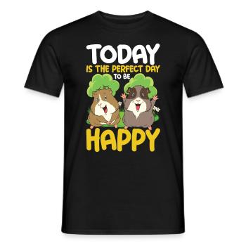 Today Is The Perfect Day To Be Happy - Männer T-Shirt - Schwarz - Vorne - AI Model Male 178 light (178cm)