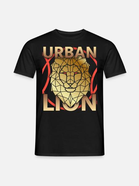 Lustiger Löwe, Urban-Lion, Goldener Löwe - Männer T-Shirt - Schwarz