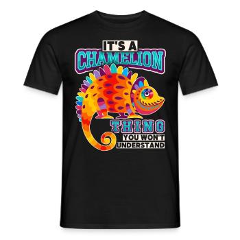 Chameleon, funny saying, It's-A-Chameleon-Thing - Men's T-Shirt - black - Front - AI Model Male 178 light (178cm)