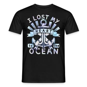 Schiffsanker, Romantischer Spruch, Ozean-Liebe - Männer T-Shirt - Schwarz - Vorne - AI Model Male 178 light (178cm)