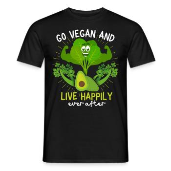 Lustiger Veganer Spruch mit Sellerie und Spinat - Männer T-Shirt - Schwarz - Vorne - AI Model Male 178 light (178cm)