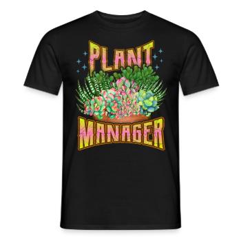 Plant Manager, Plant-Daddy, Plant-Mom Succulents - Men's T-Shirt - black - Front - AI Model Male 178 light (178cm)