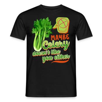 Sellerie, lustiger Spruch, Celery-Doesn't-Like-You - Männer T-Shirt - Schwarz - Vorne - AI Model Male 178 light (178cm)
