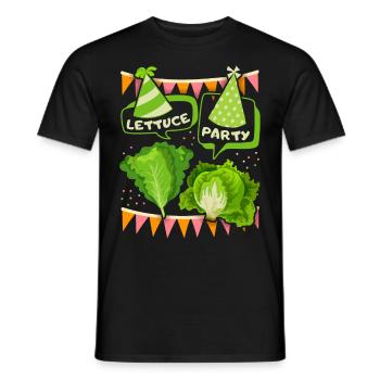 Salat, Kopfsalat lustiger Spruch, Pun Let's-Party - Männer T-Shirt - Schwarz - Vorne - AI Model Male 178 light (178cm)