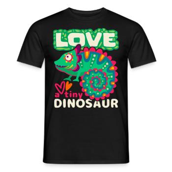 Chameleon, funny saying, little dinosaur - Men's T-Shirt - black - Front - AI Model Male 178 light (178cm)