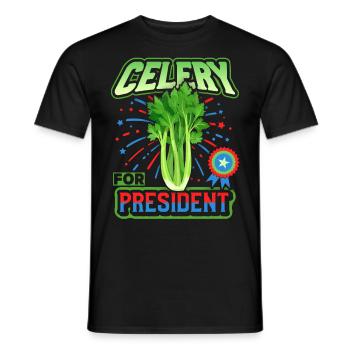 Sellerie, lustiger Spruch, Celery-For-President - Männer T-Shirt - Schwarz - Vorne - AI Model Male 178 light (178cm)