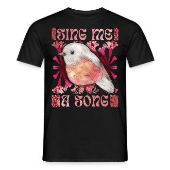 Rotkehlchen, lustiger Spruch, Vogel, Gesang - Männer T-Shirt - Schwarz - Vorne - AI Model Male 178 light (178cm)