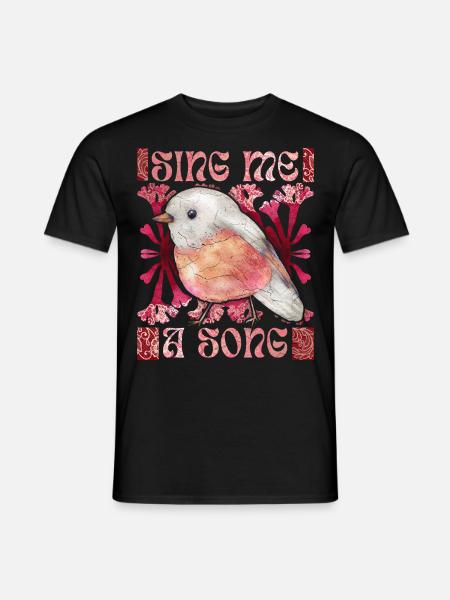 Rotkehlchen, lustiger Spruch, Vogel, Gesang - Männer T-Shirt - Schwarz