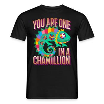 Chameleon funny saying You-Are-One-In-A-Million - Men's T-Shirt - black - Front - AI Model Male 178 light (178cm)
