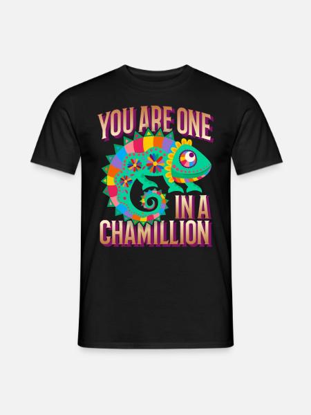 Chamäleon lustiger Spruch You-Are-One-In-A-Million - Männer T-Shirt - Schwarz
