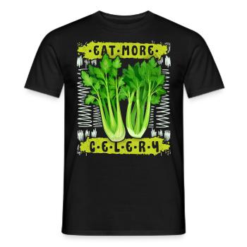 Sellerie, lustiger Spruch Eat-More-Celery - Männer T-Shirt - Schwarz - Vorne - AI Model Male 178 light (178cm)