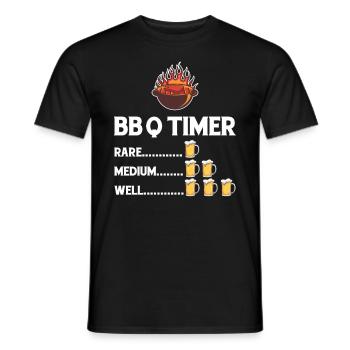 BBQ Timer Barbecue Beer Steak Grill Funny Grilling - Men's T-Shirt - black - Front - AI Model Male 178 light (178cm)