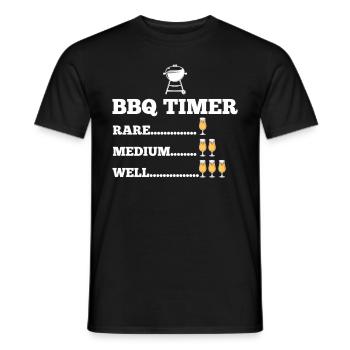 BBQ Timer Barbecue Beer Steak Grill Funny Grilling - Men's T-Shirt - black - Front - AI Model Male 178 light (178cm)