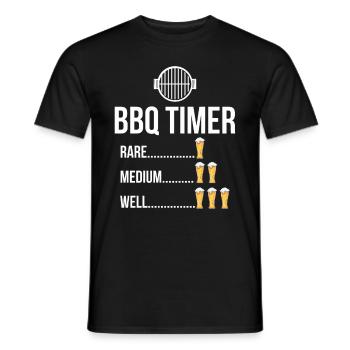 BBQ Timer Barbecue Beer Steak Grill Funny Grilling - Men's T-Shirt - black - Front - AI Model Male 178 light (178cm)