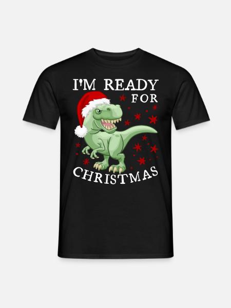 Dinosaur Christmas funny saying - Men's T-Shirt - black