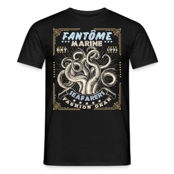 Maritim-Oktopus, Maritim-Krake, Vintage-Fashion - Männer T-Shirt - Schwarz - Vorne - AI Model Male 178 light (178cm)