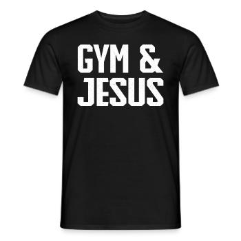 Gym and Jesus Christian Workout Gym and Jesus - Men's T-Shirt - black - Front - AI Model Male 178 light (178cm)