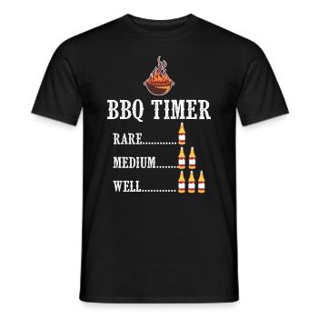 BBQ Timer Barbecue Beer Steak Grill Funny Grilling - Men's T-Shirt - black - Front - AI Model Male 178 light (178cm)