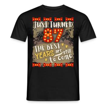 87th birthday 87 years old vintage design, saying - Men's T-Shirt - black - Front - AI Model Male 178 light (178cm)