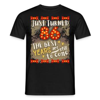 86. Geburtstag 86 Jahre alt Vintage-Design, Spruch - Männer T-Shirt - Schwarz - Vorne - AI Model Male 178 light (178cm)
