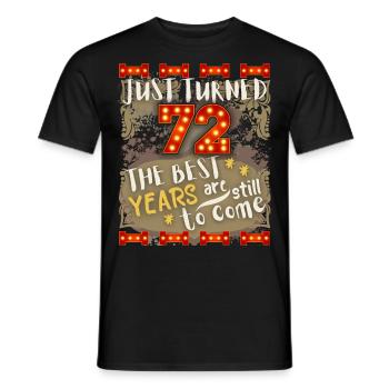 72. Geburtstag 72 Jahre alt Vintage-Design, Spruch - Männer T-Shirt - Schwarz - Vorne - AI Model Male 178 light (178cm)