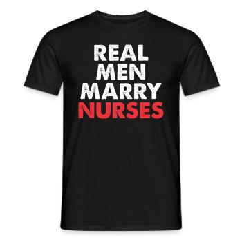 De vrais hommes épousent des infirmières - T-shirt homme - noir - Devant - AI Model Male 178 light (178cm)