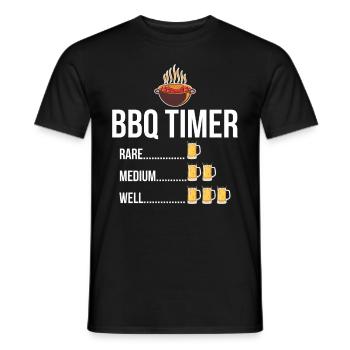 BBQ Timer Barbecue Beer Steak Grill Funny Grilling - Men's T-Shirt - black - Front - AI Model Male 178 light (178cm)