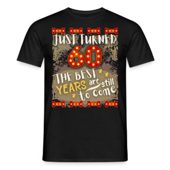 60ème anniversaire 60 ans design vintage, disant - T-shirt homme - noir - Devant - AI Model Male 178 light (178cm)