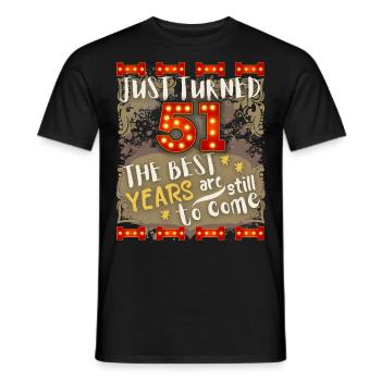51ème anniversaire 51 ans design vintage, dicton - T-shirt homme - noir - Devant - AI Model Male 178 light (178cm)