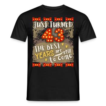 43. Geburtstag 43 Jahre alt Vintage-Design, Spruch - Männer T-Shirt - Schwarz - Vorne - AI Model Male 178 light (178cm)