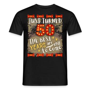 50ème anniversaire 50 ans design vintage, disant - T-shirt homme - noir - Devant - AI Model Male 178 light (178cm)