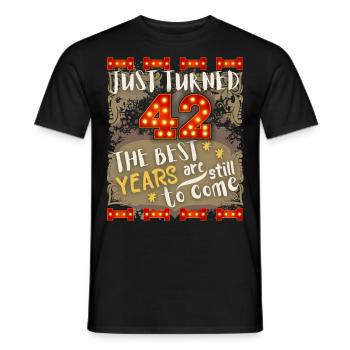 42nd birthday 42 years old vintage design, saying - Men's T-Shirt - black - Front - AI Model Male 178 light (178cm)