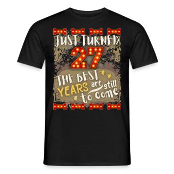 27. Geburtstag 27 Jahre alt Vintage-Design, Spruch - Männer T-Shirt - Schwarz - Vorne - AI Model Male 178 light (178cm)