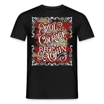 Motivational inspiration, saying vintage calligraphy - Men's T-Shirt - black - Front - AI Model Male 178 light (178cm)