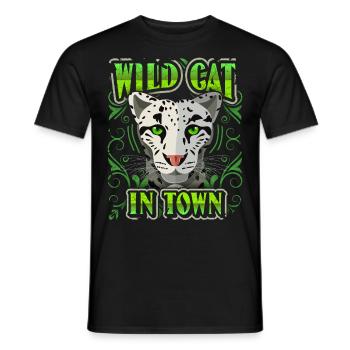 Chat sauvage, dicton drôle, panthère lion tigre - T-shirt homme - noir - Devant - AI Model Male 178 light (178cm)