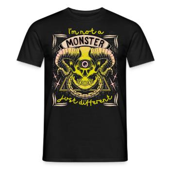 Monster-Zombie, introvertiert, lustiger Spruch - Männer T-Shirt - Schwarz - Vorne - AI Model Male 178 light (178cm)