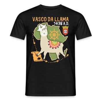 Lama-Llama, Vasco-Da-Gama, lustiger Spruch - Männer T-Shirt - Schwarz - Vorne - AI Model Male 178 light (178cm)