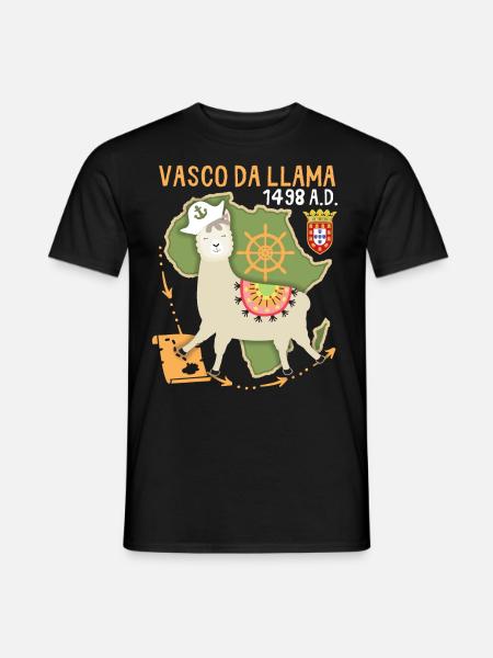 Lama-Llama, Vasco-Da-Gama, funny saying - Men's T-Shirt - black