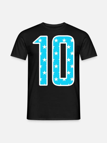 10 Zahl Trikotnummer Team - Männer T-Shirt - Schwarz