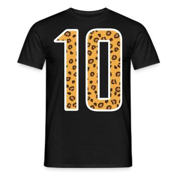 Zehn Zahl Trikotnummer Crew - Männer T-Shirt - Schwarz - Vorne - AI Model Male 178 light (178cm)