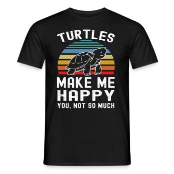 Turtle Tshirt Reptiles Children Men Women - Men's T-Shirt - black - Front - AI Model Male 178 light (178cm)