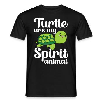 Turtle Gift Kids Reptiles Sea Beach - Men's T-Shirt - black - Front - AI Model Male 178 light (178cm)