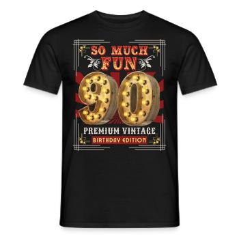 90th Birthday 90 Years Vintage-Retro Fun-Birthday - Men's T-Shirt - black - Front - AI Model Male 178 light (178cm)