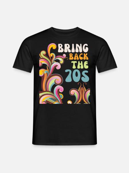 70s, retro style, funny saying 1970 - Men's T-Shirt - black