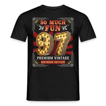 97ème Anniversaire 97 Ans Vintage-Rétro Fun-Anniversaire - T-shirt homme - noir - Devant - AI Model Male 178 light (178cm)