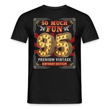 95th birthday 95 years Vintage-Retro Fun-Birthday - Men's T-Shirt - black - Front - AI Model Male 178 light (178cm)