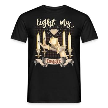 Gothic Liebe-Love, Goth-Love, Kerzen, Herz Spruch - Männer T-Shirt - Schwarz - Vorne - AI Model Male 178 light (178cm)